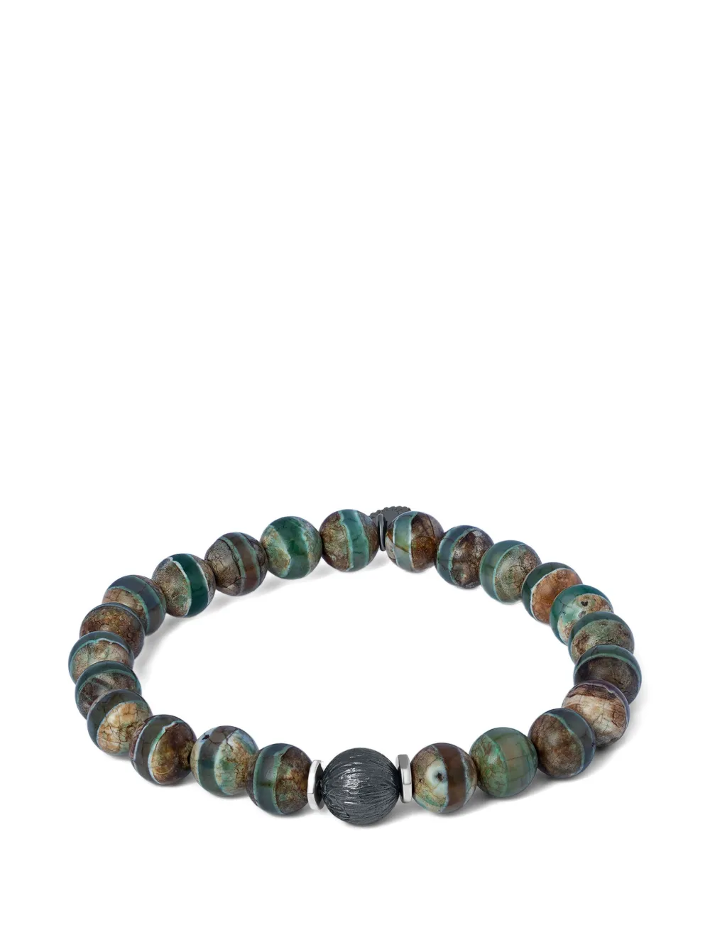 Tateossian Lhasa Graffiato beaded-stone bracelet - Argento