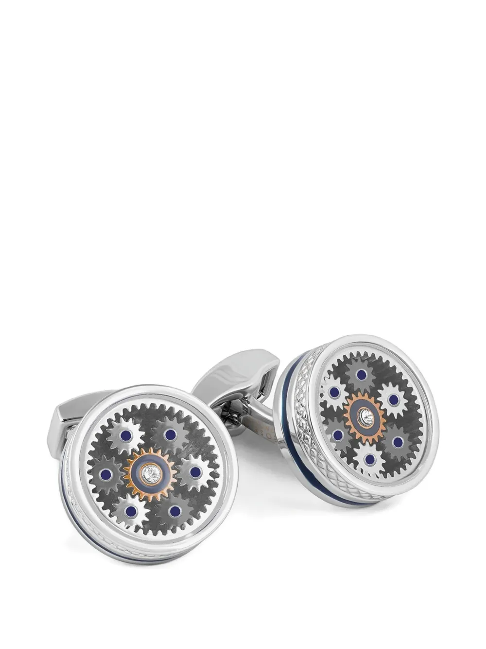 Tateossian Septa Gear round cufflinks - Argento