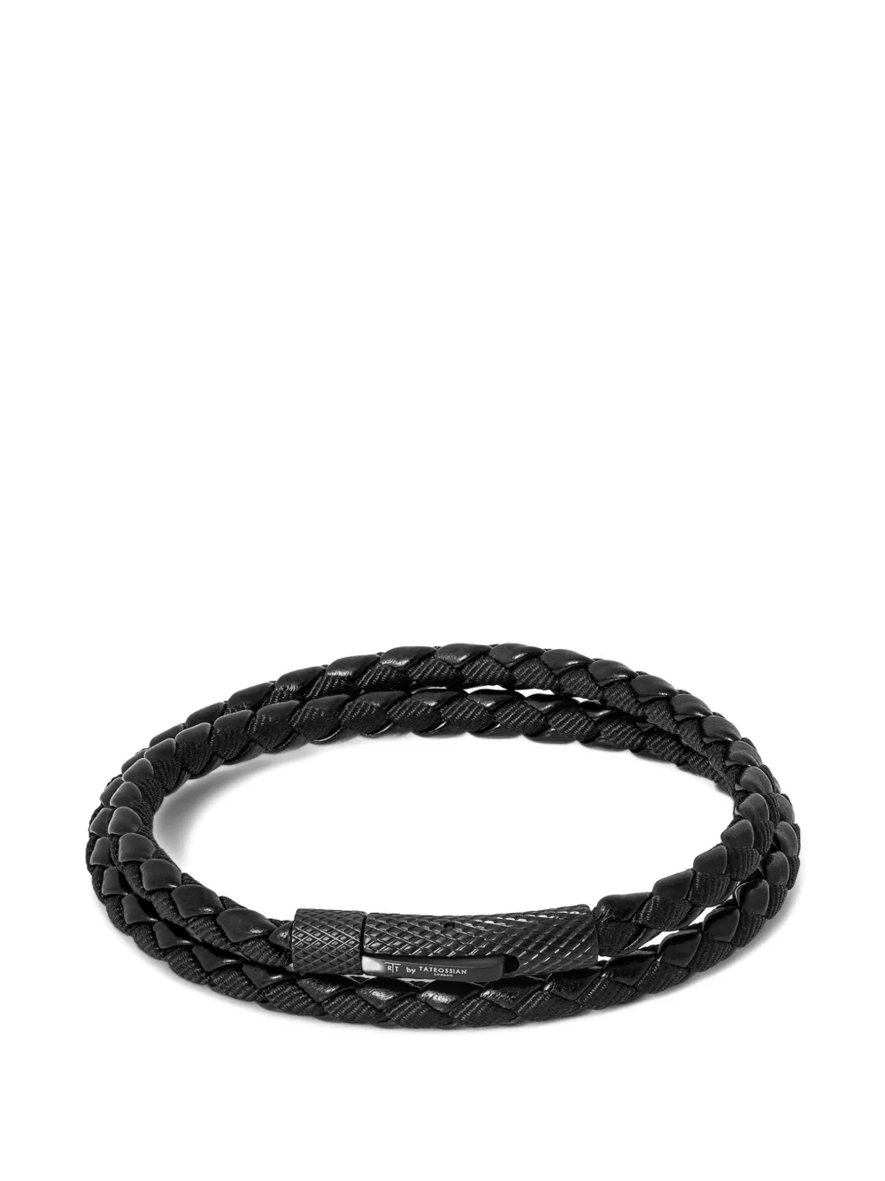 Tateossian Chelsea braided double-wrap bracelet - Nero