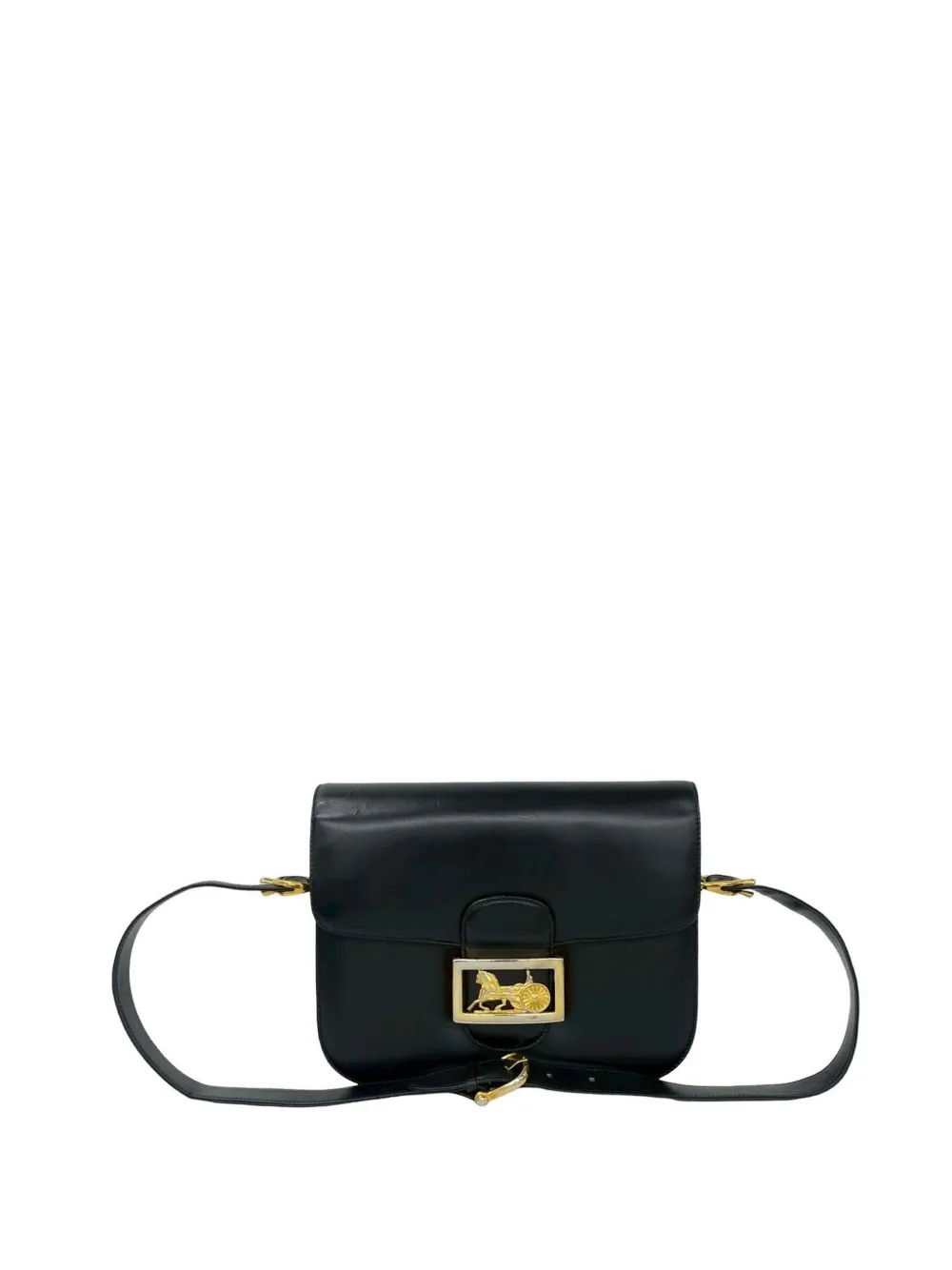 Celine Pre-Owned 20th Century Calfskin Horse Carriage crossbody bag - Black