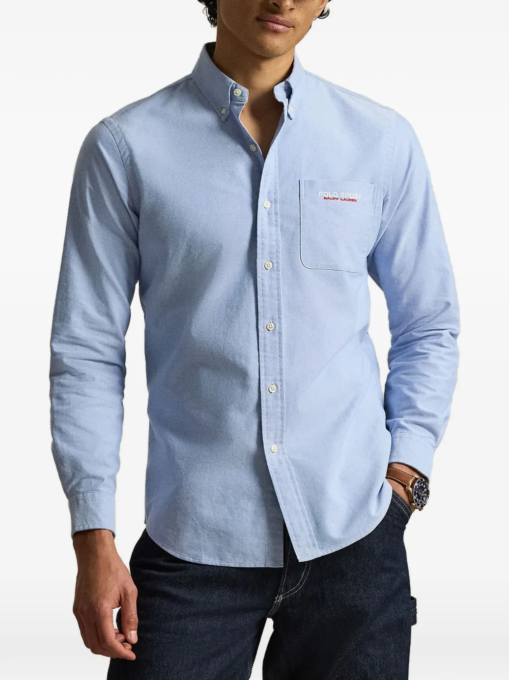 Polo Ralph Lauren Polo Sport overhemd met geborduurd logo Blauw