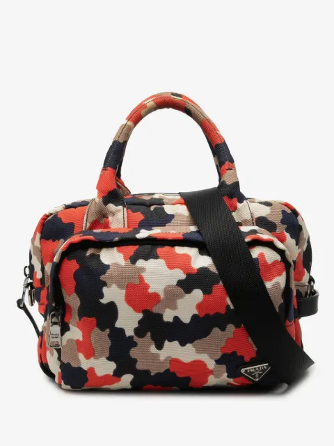 Prada Pre-Owned 2013-2026 Canvas Camouflage Cordura satchel
