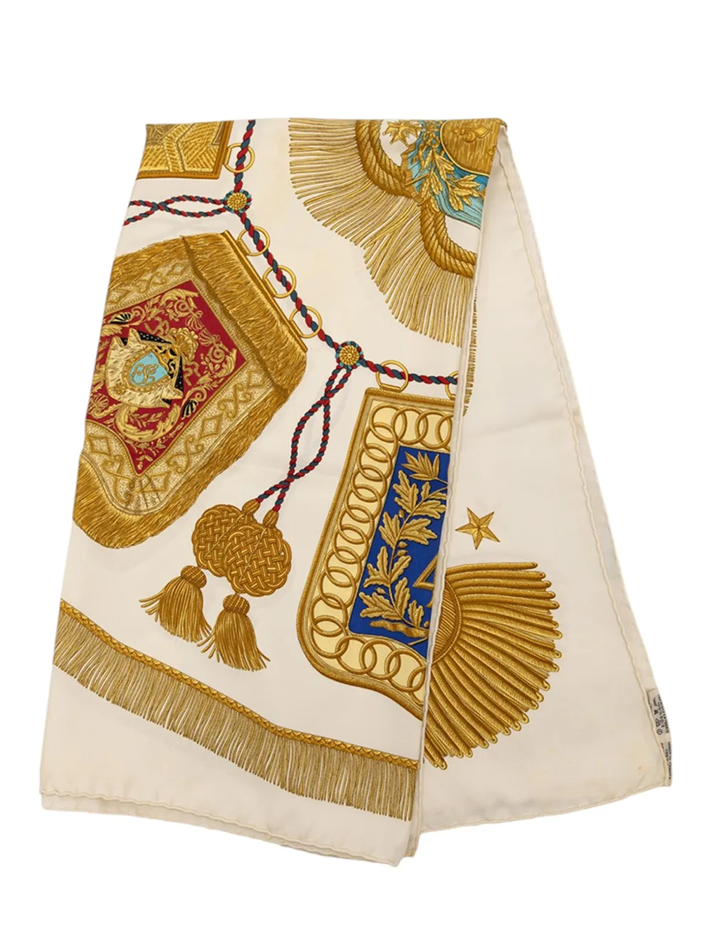 Hermès Pre-Owned 1986-1987 Poste et Cavalerie Silk Scarf 90 scarves - Bianco