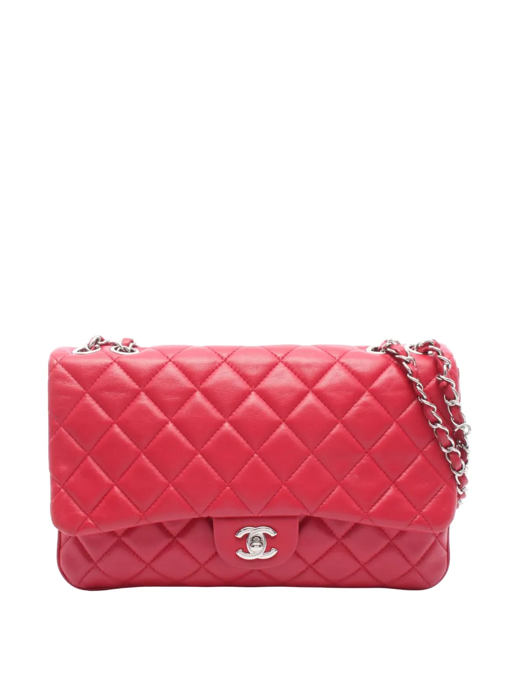 Pre-owned Chanel 2014  Matelasse Lambskin (sheep Leather) Pink Used Women Shoulder Bag In Red