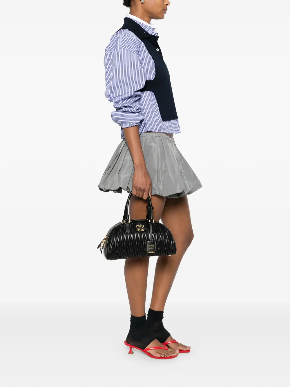 Miu Matelassé clutch Zwart