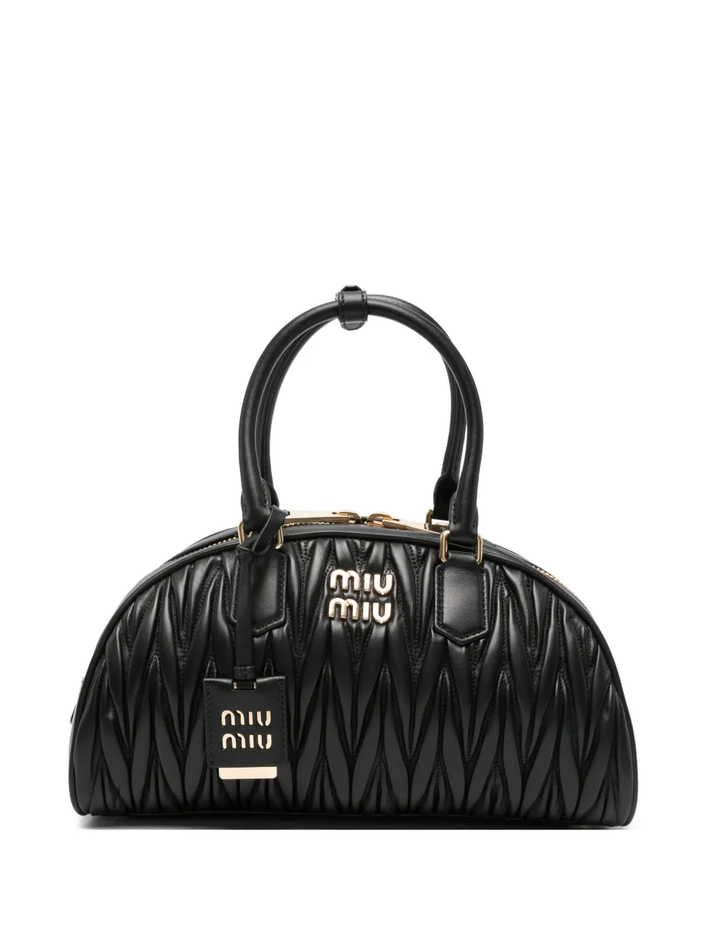 Miu Miu Clutch aus Matelassé-Leder - Schwarz