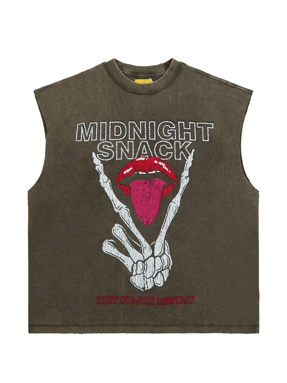 Diet Starts Monday T-shirt smanicata con stampa grafica - Nero