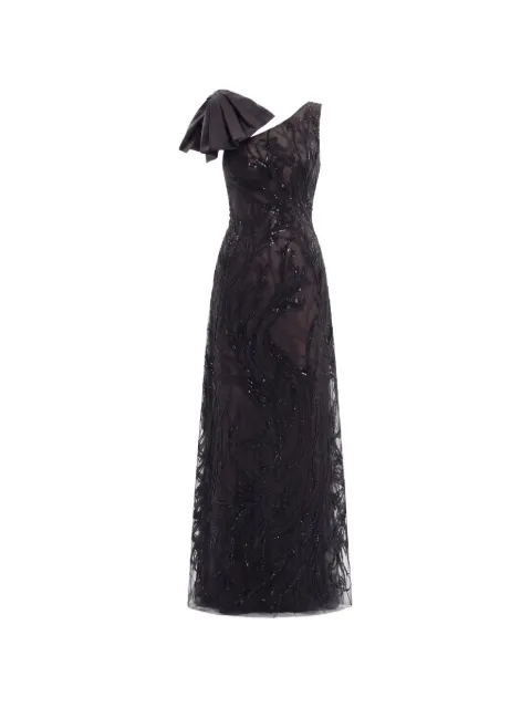 Saiid Kobeisy asymmetrical embroidered bow-detail maxi dress