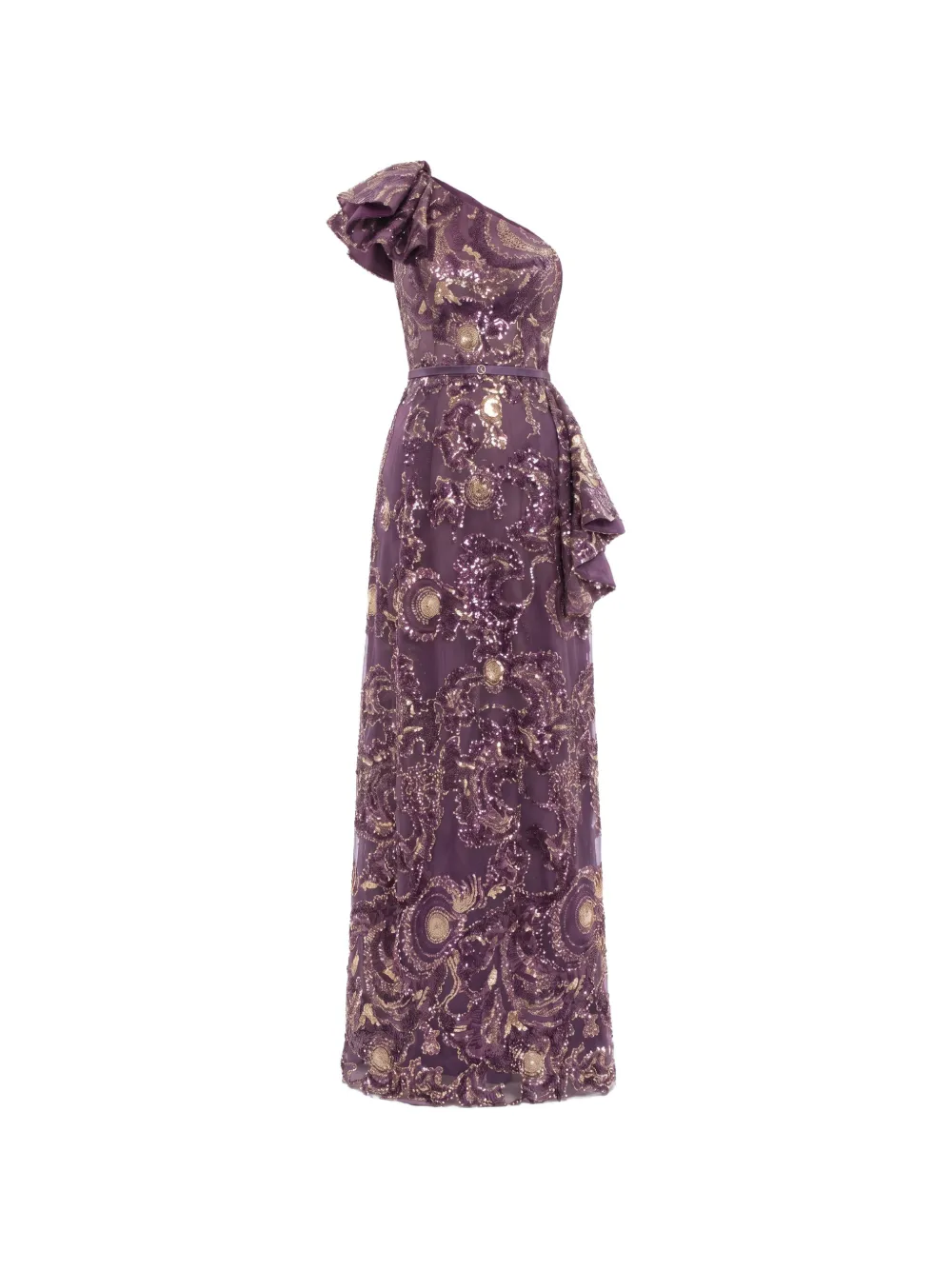 Saiid Kobeisy ruffled sequin-embellished maxi dress - Purple