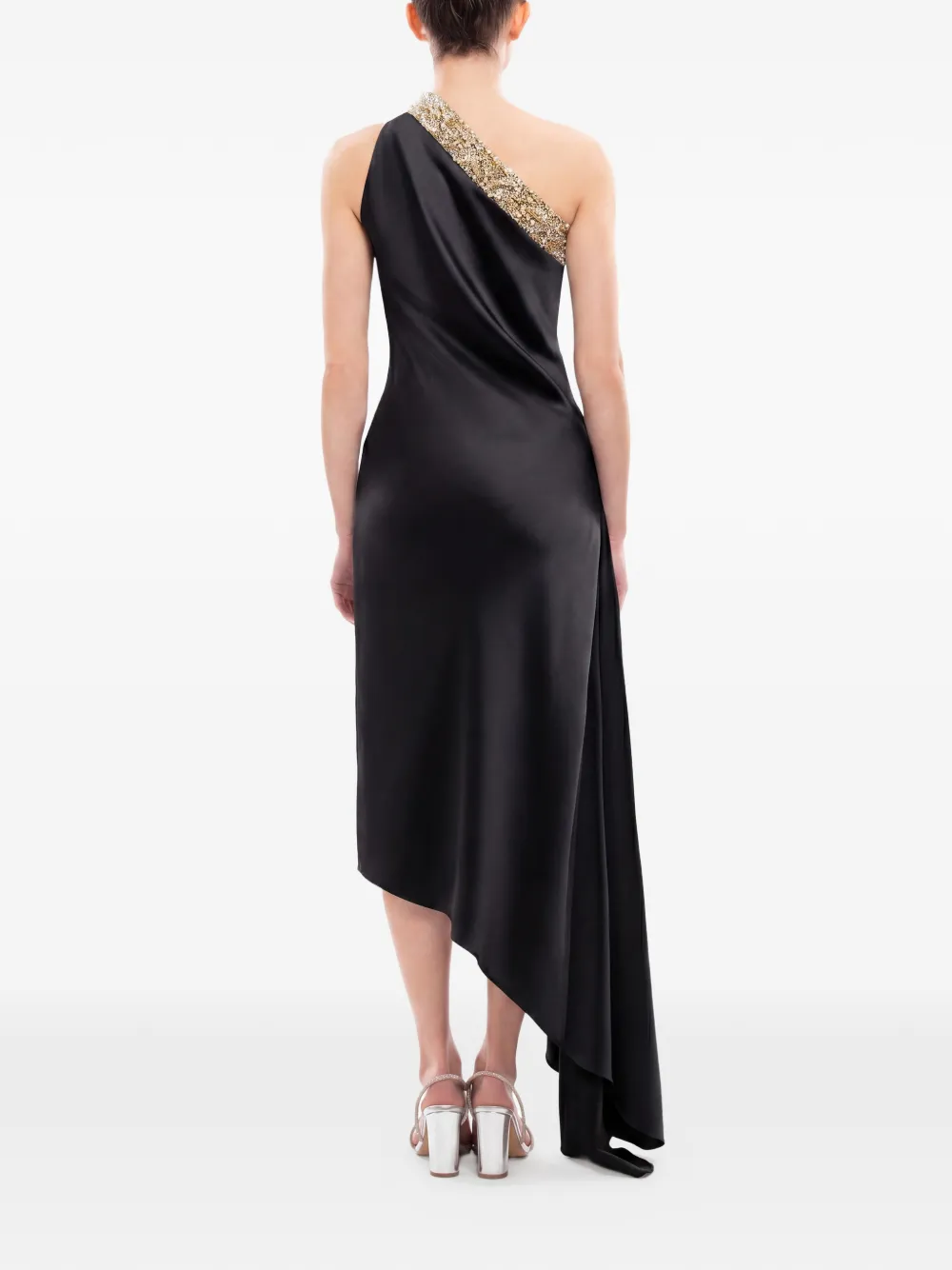 Saiid Kobeisy Asymmetrische maxi-jurk met verfraaiing Zwart