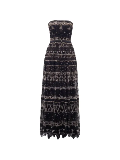 Saiid Kobeisy strapless beaded-tulle maxi dress