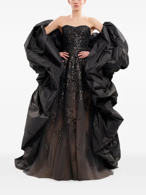 Saiid Kobeisy sequin-embroidered strapless maxi gown