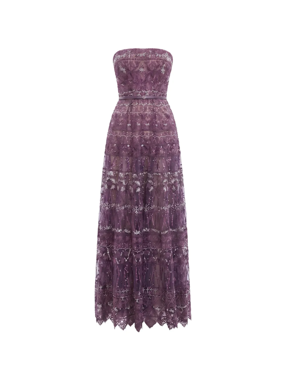 Saiid Kobeisy strapless beaded-tulle maxi dress - Viola