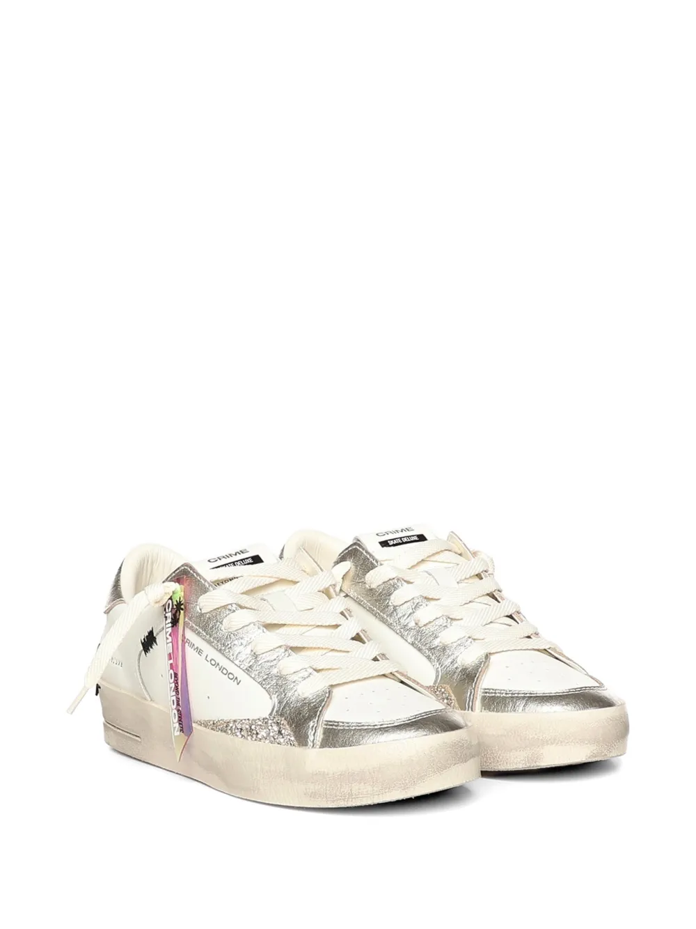 Crime London SK8 Deluxe glitter-detail sneakers Wit