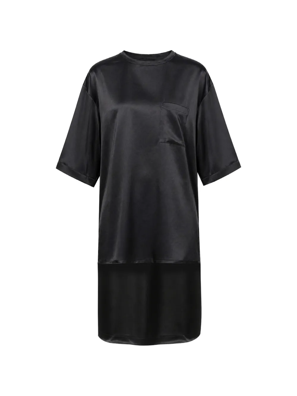 DARKPARK Tara satin-finish asymmetric blouse - Nero