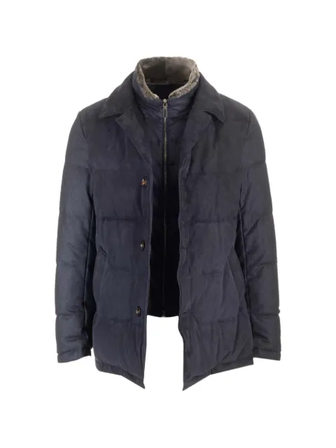 Al Duca D’Aosta 1902 shearling-collar suede-panel padded jacket