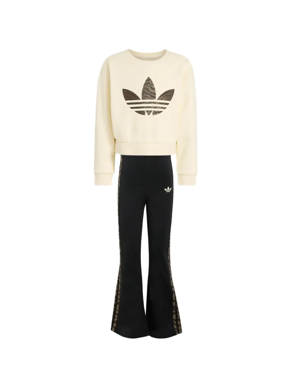 adidas Kids Trefoil tiger-print tracksuit - Toni neutri