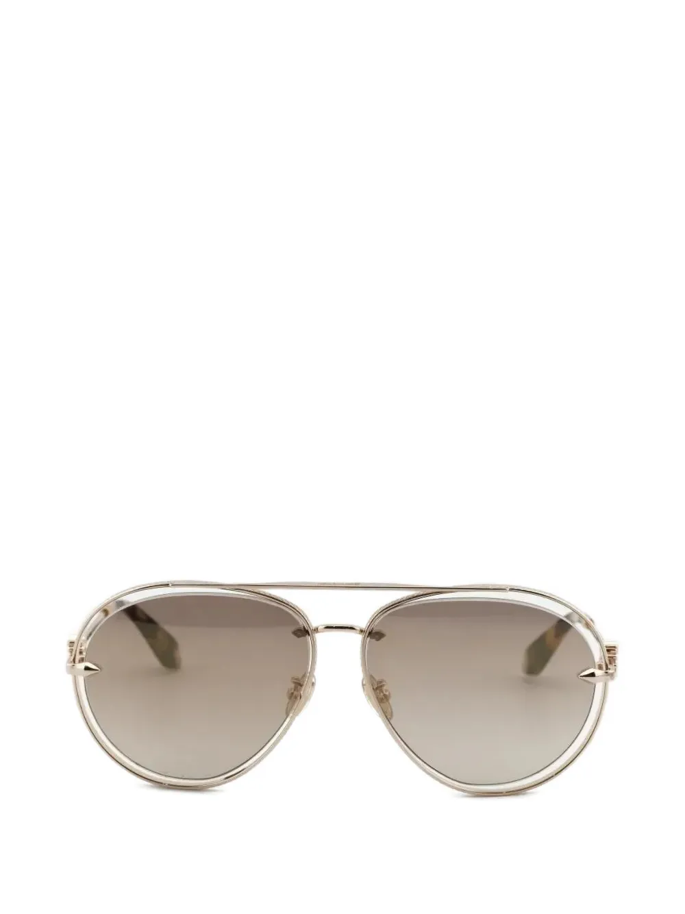 Roberto Cavalli double-bridge pilot-frame sunglasses - Gold