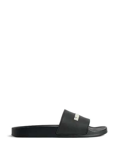 Balenciaga embossed-logo slides