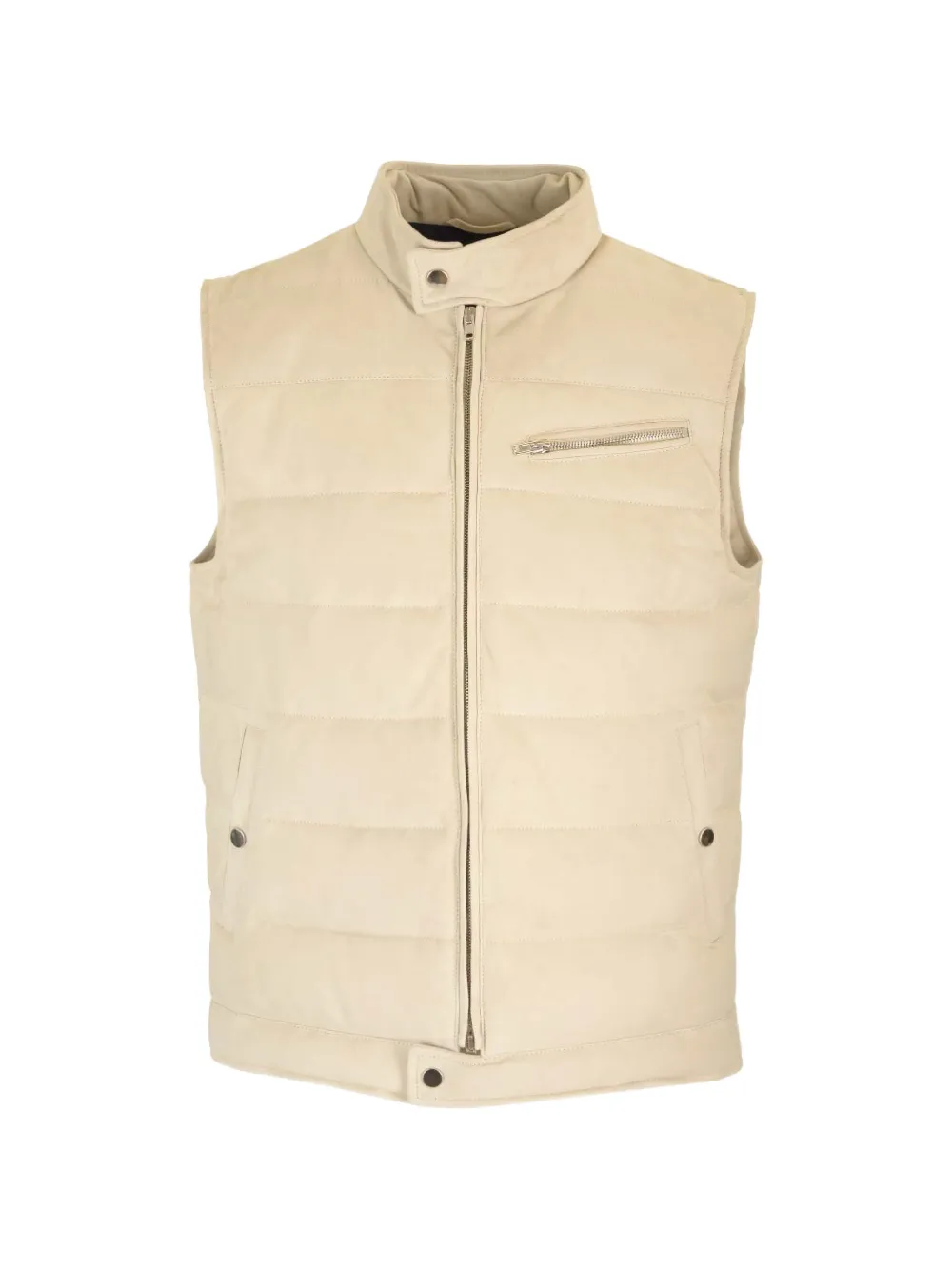 Al Duca D’Aosta 1902 padded suede gilet - Nude
