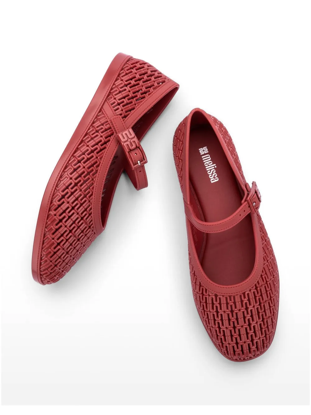 Melissa Harper perforated-design ballet flats Rood