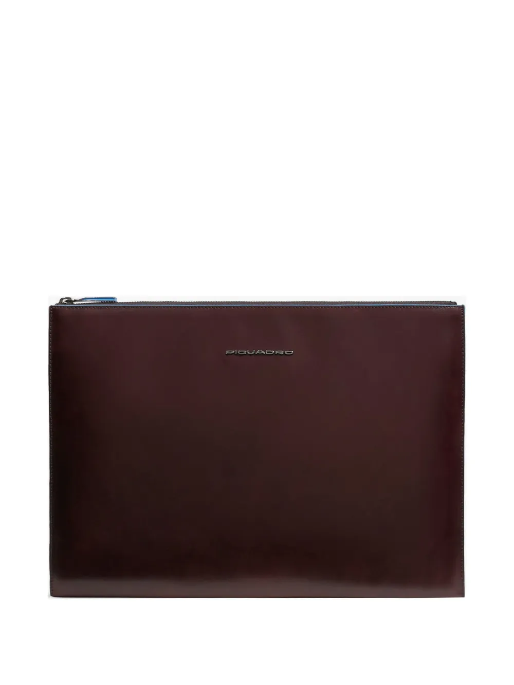 PIQUADRO iPad®Pro 13" logo-plaque zip-top leather clutch bag - Rosso