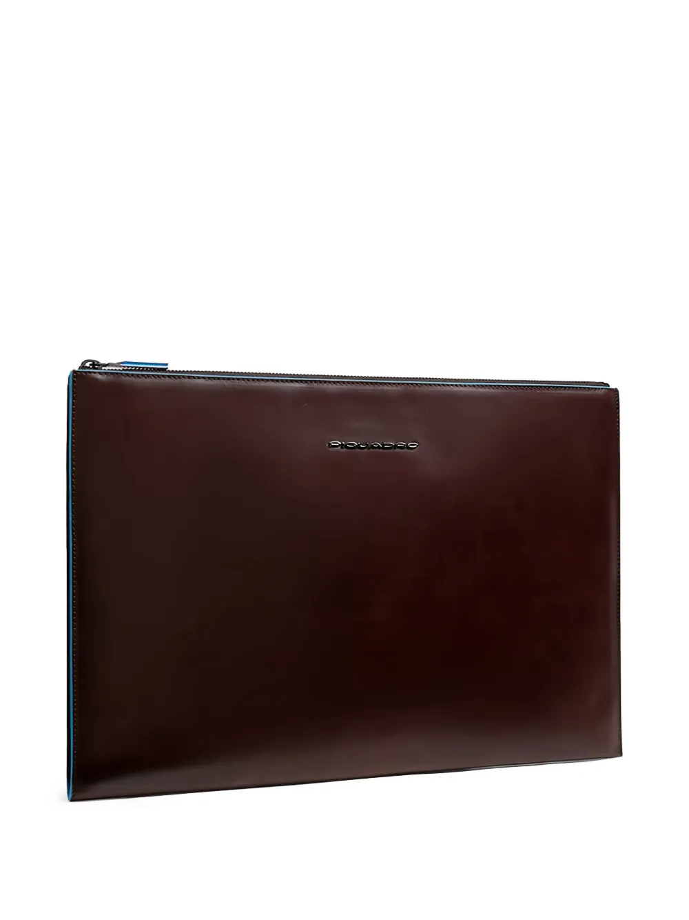 PIQUADRO iPad Pro 13-inch leren clutch met logo-plakkaat en rits Rood