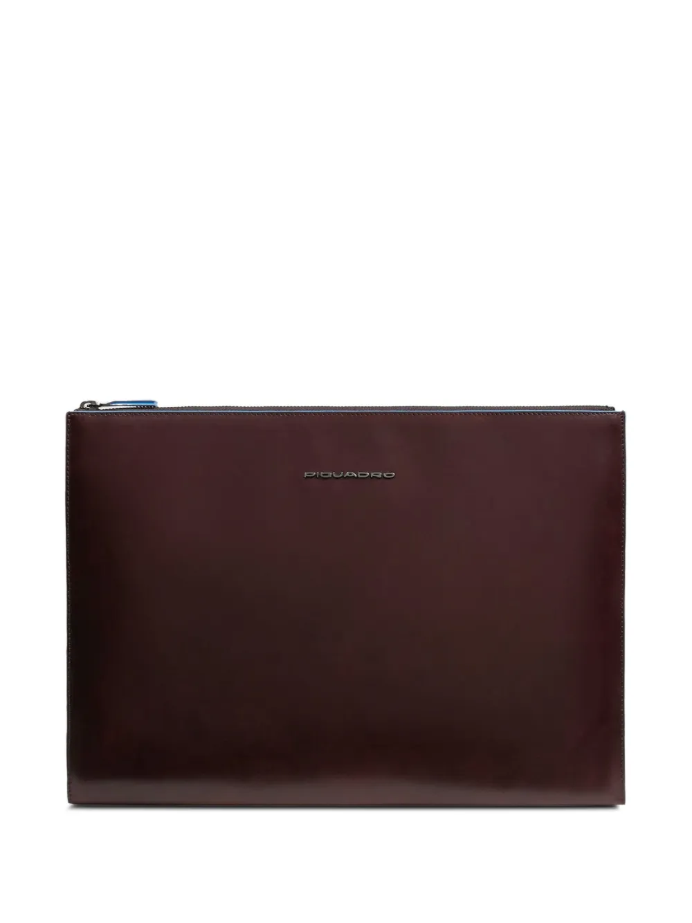 PIQUADRO iPad®Pro 13" logo-plaque zip-top leather clutch bag - Rosso