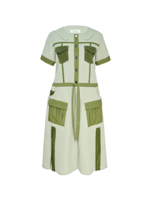 CAROLINE HU vestido midi Peter Pan