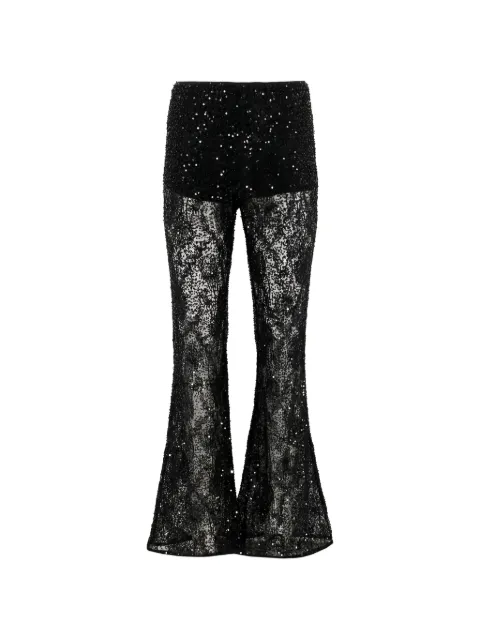 Aknvas Lennon sequin-embellished lace-patterned trousers