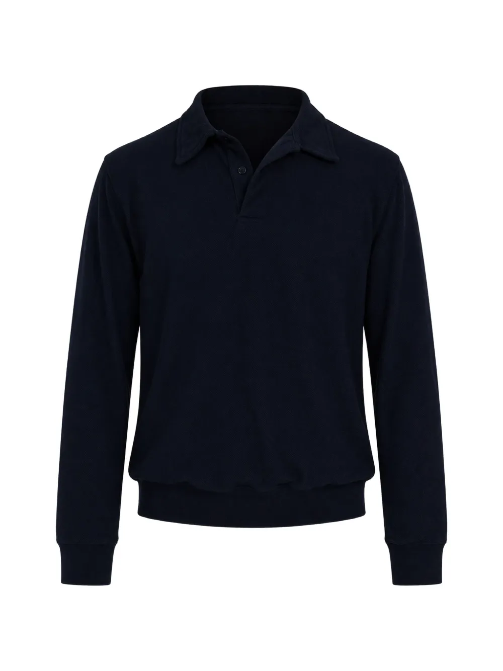 Les Tien piqué long-sleeved polo shirt - Blu