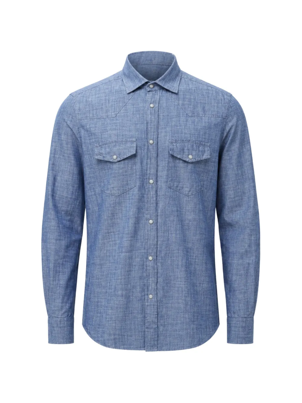 Eleventy western-style press-stud shirt - Blue
