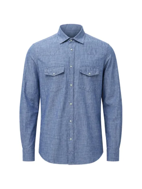 Eleventy western-style press-stud shirt
