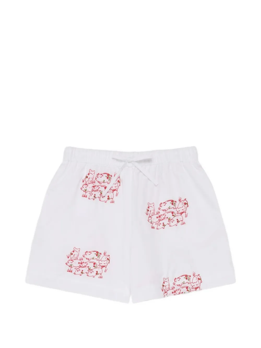Simone Rocha embroidered drawstring boxer shorts - Bianco