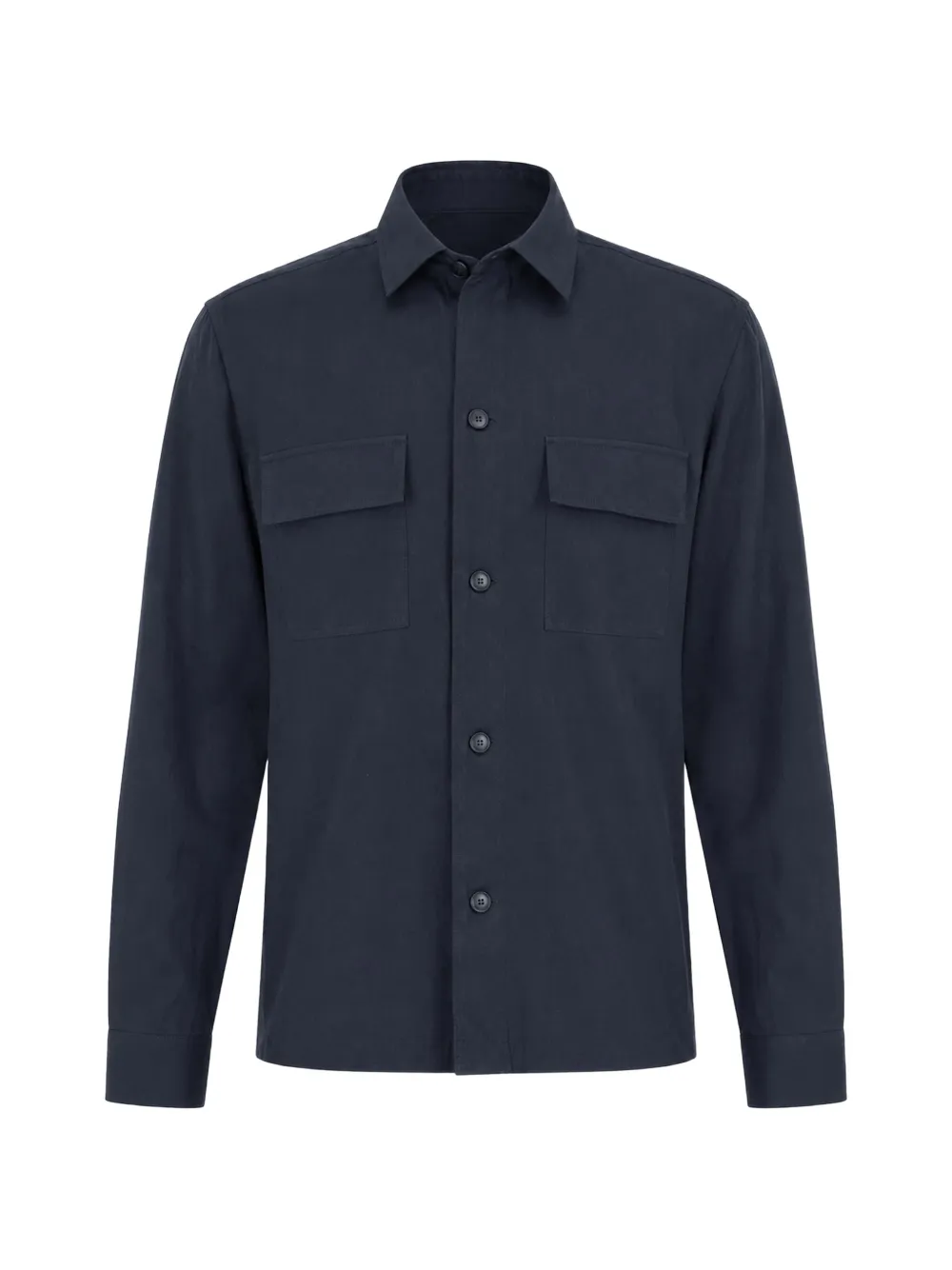 BOSS flap-pocket long-sleeved shirt - Blu