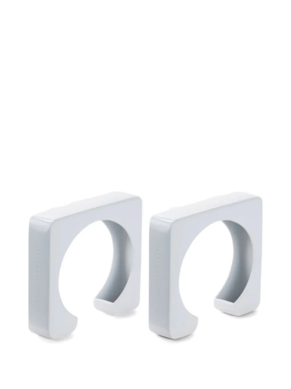 Elisabetta Franchi square rigid cuff bracelets (set of two) - Bianco