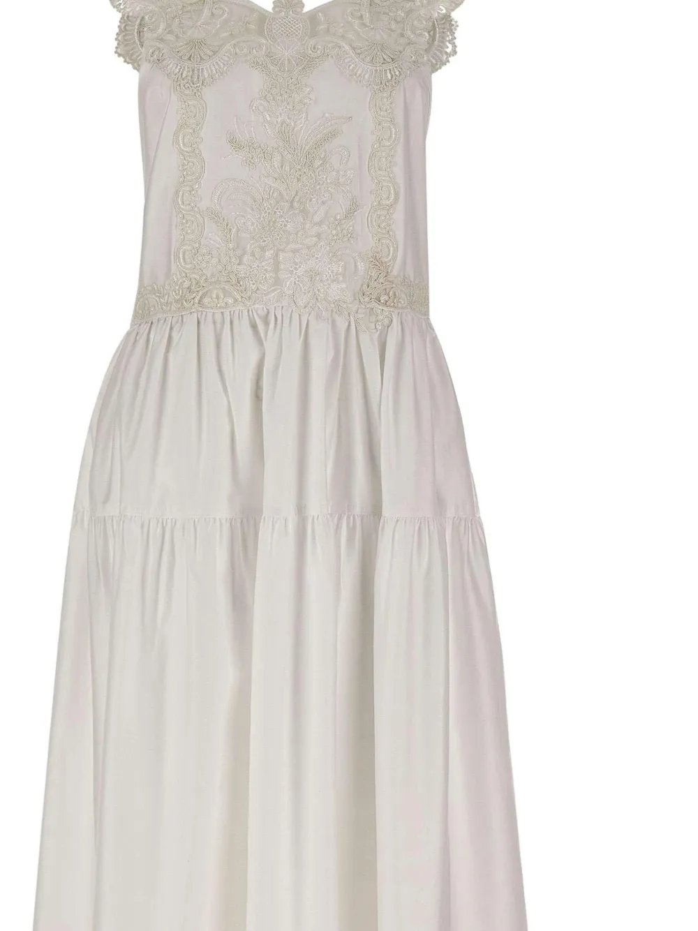 MAURIZIO MYKONOS lace-insert Maxi Dress | White | FARFETCH UK