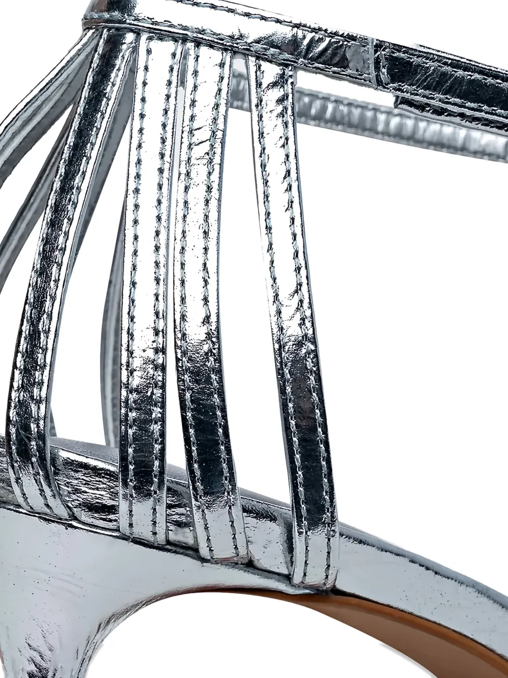 CARRANO Sandalen met metallic-effect en gekooid bandje Zilver