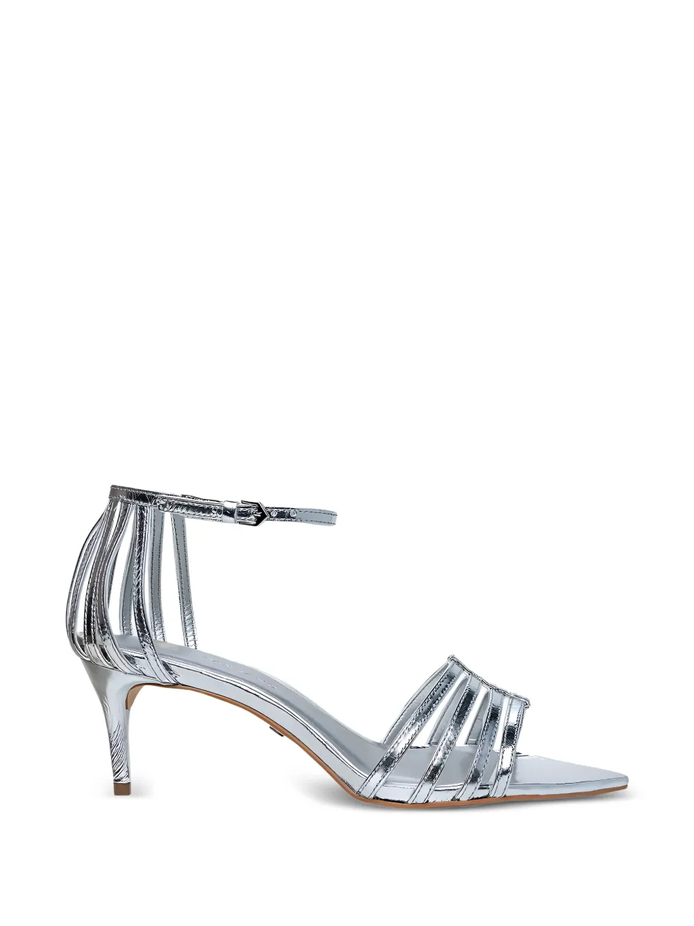 CARRANO metallic-effect cage-strap sandals - Argento