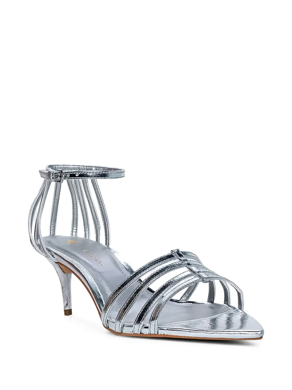 CARRANO Sandalen met metallic-effect en gekooid bandje Zilver