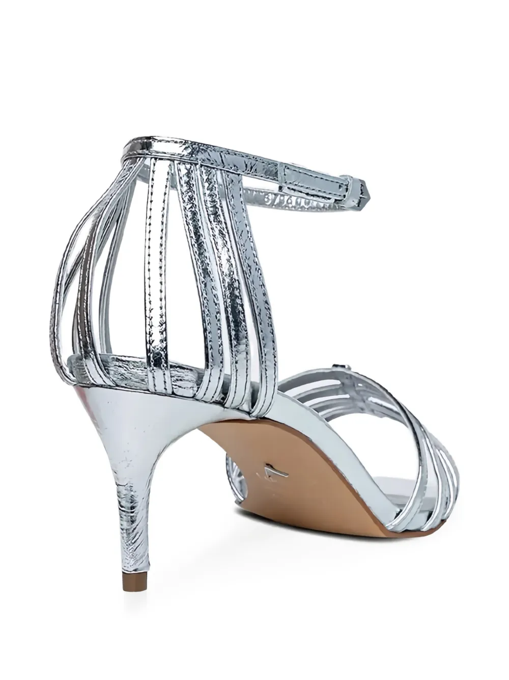 CARRANO Sandalen met metallic-effect en gekooid bandje Zilver