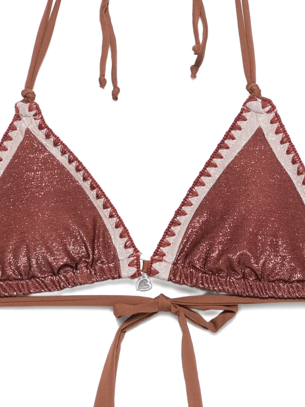 BANANA MOON Bikini met glitter en gehaakte afwerking Bruin