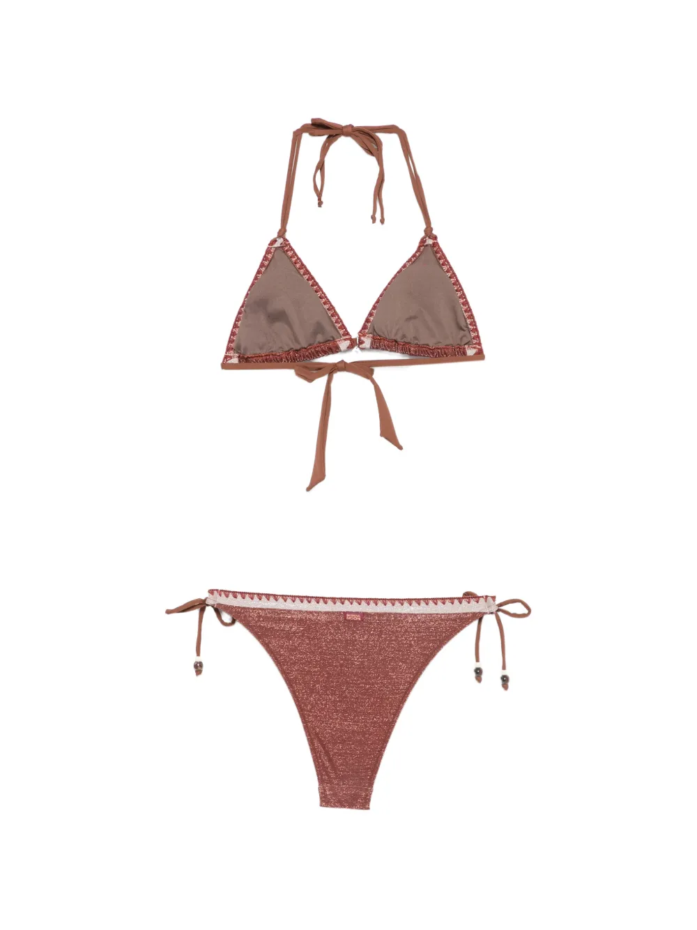 BANANA MOON Bikini met glitter en gehaakte afwerking Bruin