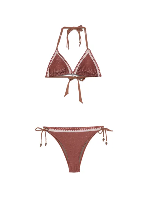 BANANA MOON glitter-effect crochet-trim bikini