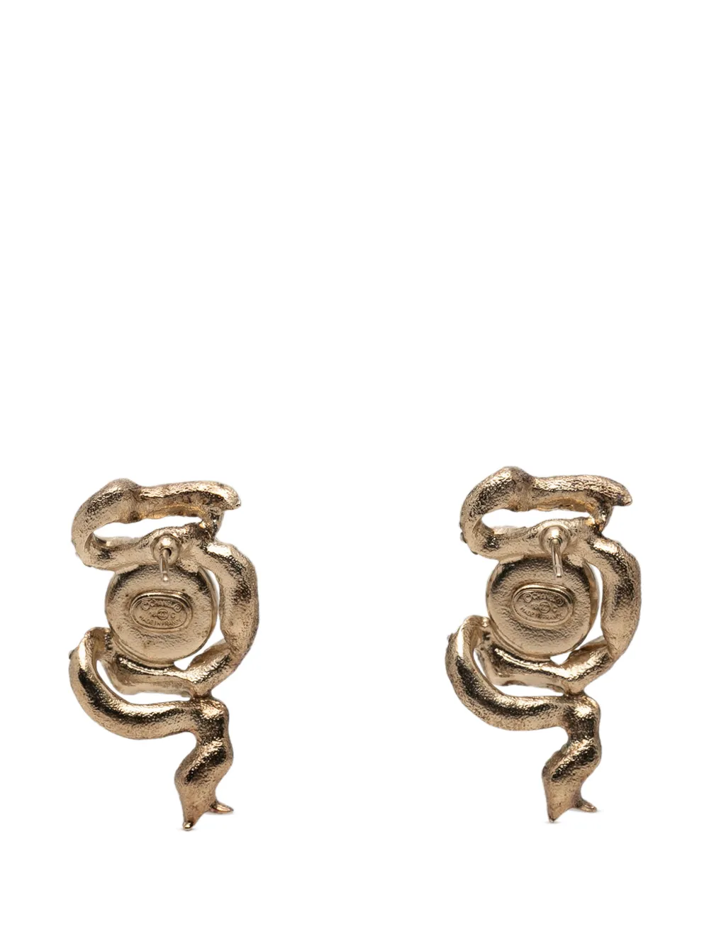  Chanel Pre-owned Boucles D'oreilles En Plaqué Or à Logo Cc En Perles Artificielles Et Strass à Clip (2018) 