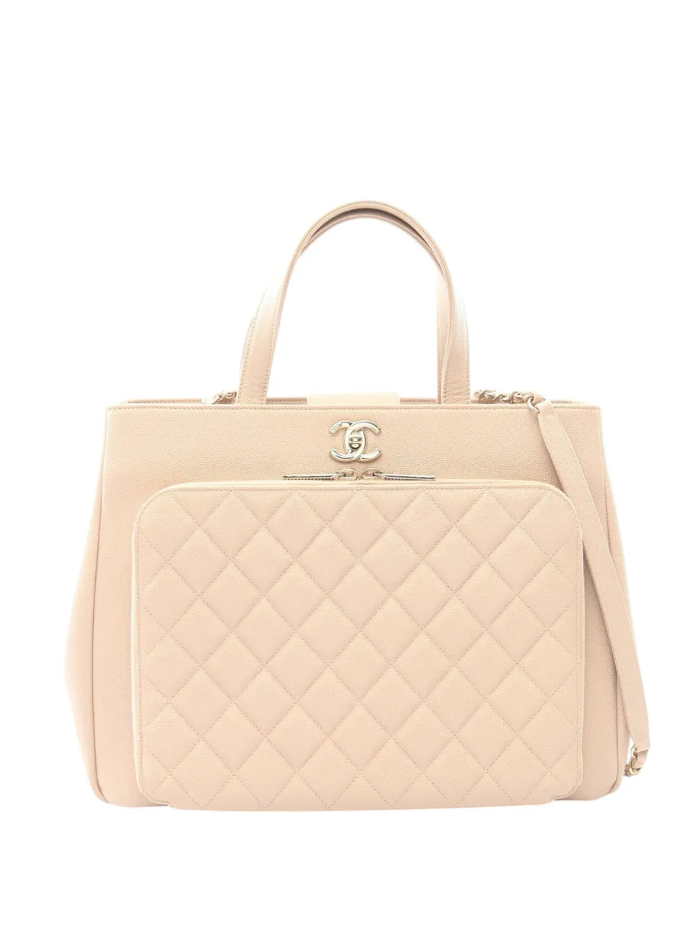 Pre-owned Chanel 2018 Business Affinity Caviar Leather Satchel In Brown
