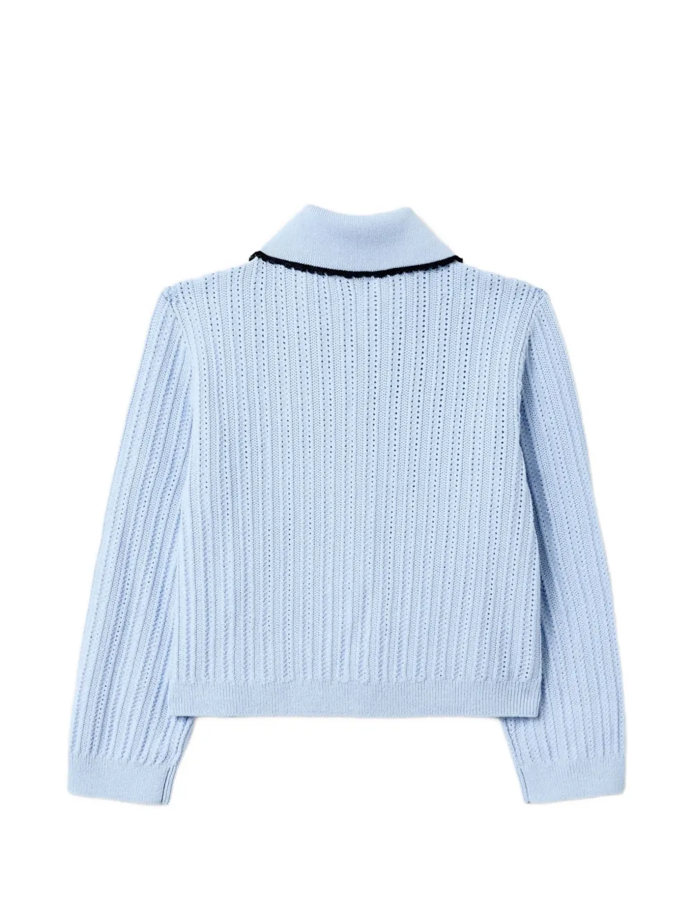 Self-Portrait Kids Gebreid vest met ruches Blauw