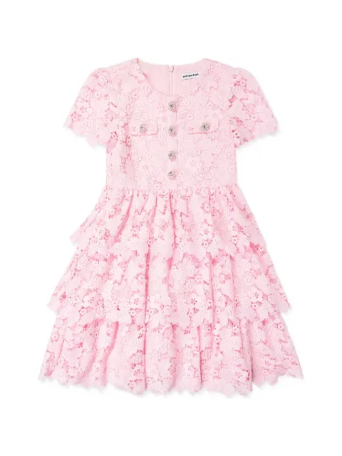 Self-Portrait Kids lace short-sleeve dress