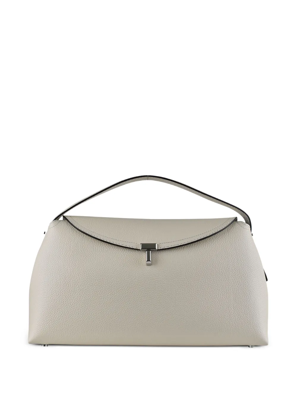 TOTEME T-Lock grained-leather shoulder bag - Bianco