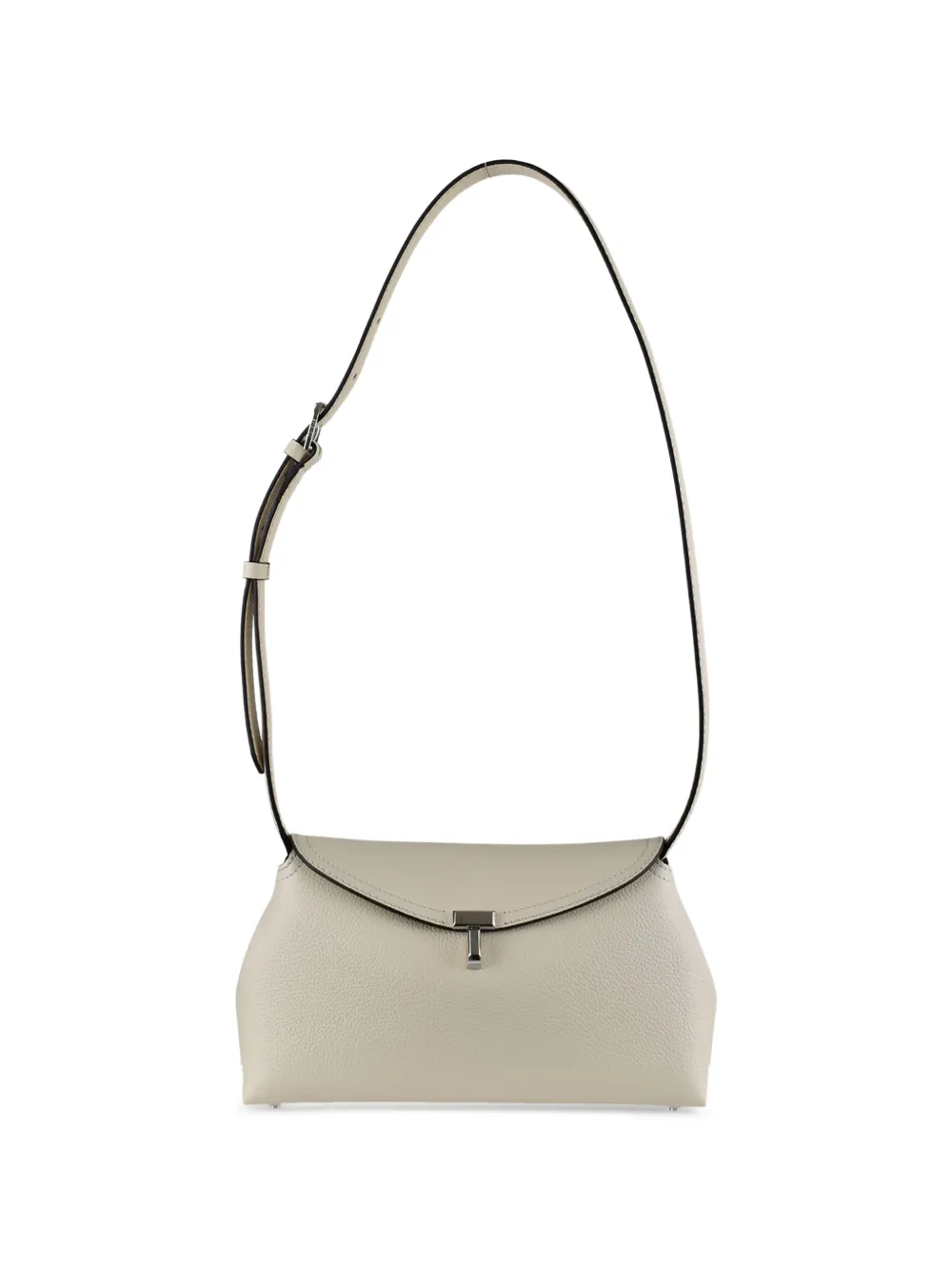 TOTEME grained-leather T-Lock shoulder bag - Bianco
